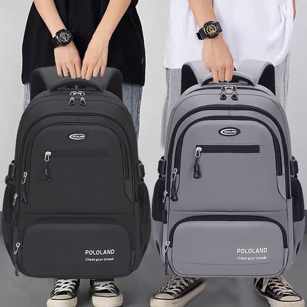 New High School Student Backpack, Large Capacity, Waterproof, Travel Bag for Junior High School and College Students, Laptop Cross-Border Backpack
